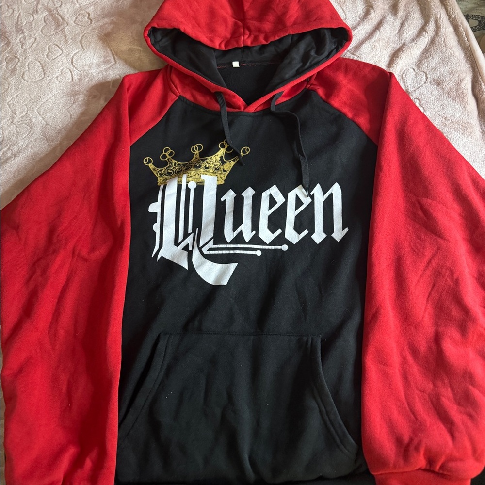 Red and Black Queen Graphic Hoodie